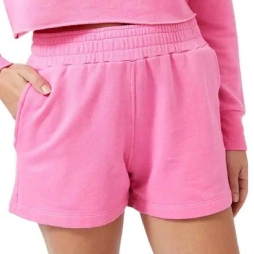 Monrow Ex-Boyfriend Cotton Bubbglegum Pink Soft Shorts Size Small